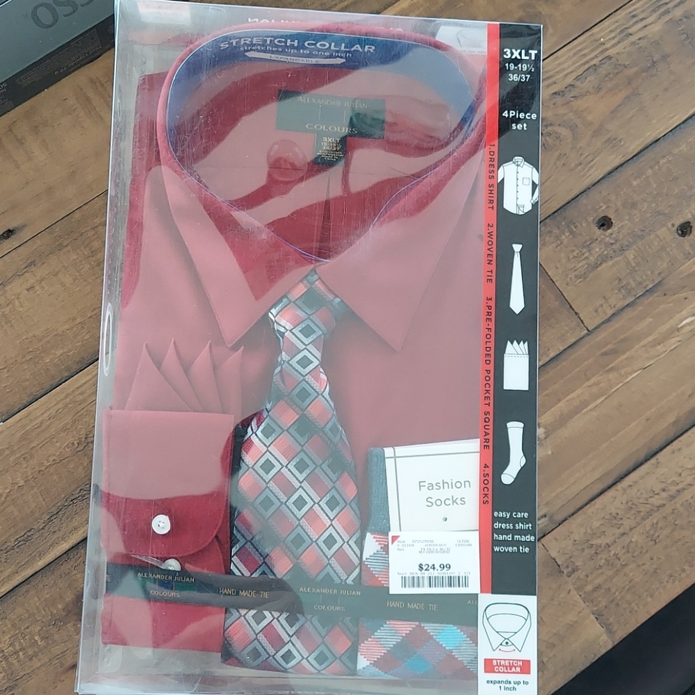 Men shirt with tie and socks